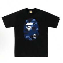 BAPE Men's Classic Ape Head Camo T-Shirt - Premium Cotton, Variety Of Colors - Black Blue - View 4
