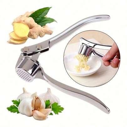 1 cái dụng cụ ép tỏi đa năng bằng hợp kim nhôm, dụng cụ ép tỏi và gừng thủ công, dụng cụ nhà bếp, dễ sử dụng, cấu trúc chắc chắn, không cần điện, máy băm tỏi thủ công thích hợp cho tỏi, ớt, hành tây, salad, dụng cụ nhà bếp.
