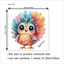 1pc Confrontational Bird Sticker, Colorful Peacock Toilet Decal, Bathroom Fresh Decorative Sticker, Self-Adhesive Removable PVC Material For Toilet Background Decoration - one-size - View 4
