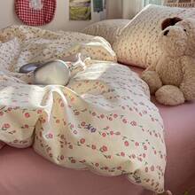 3件套100%涤纶碎花图案被套套装，包含2个枕套+1个被套（不含床单） - 彩色 - 查看 2