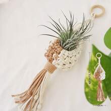 1 chiếc giá treo cây macrame, kiểu Bohemian, hình quả dứa nhỏ, túi lưới đan thủ công hình tổ chim, dùng để đựng cây xanh trong nhà, trang trí treo tường (không bao gồm cây). - Nhiều màu - Xem 12