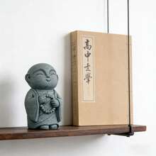 2.5-Inch Sandstone Japanese Monk Figurine, Home Decor, Jizo Statue Design, Fish Tank Decoration, Micro Landscape Ornament, Zen Decor - Model E - Monk With Buddhist Beads - View 10