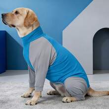 Traje de Body completo para perro, anti-lamido y mordedura post-cirugía, anti-pelo, tela elástica transpirable, unisex para perros machos y hembras, ropa de recuperación, fácil de limpiar y casual - Rosa - Ver 11