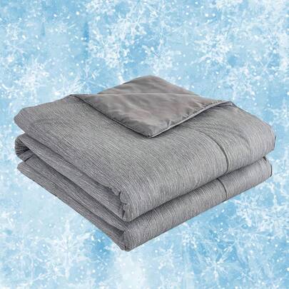 1pc Grey Textured Cooling Digital Print Summer Comforter Set - Includes 1 Comforter (No Inserts), Soft & Breathable, Modern Cottage Style, Cooling Comfort,CoolingComforter ,SummerBedding ,TexturedFabric