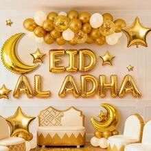 Decoración de globos de látex con diseño de luna y estrella para el Eid al-Adha Eid Mubarak, conjunto de decoración de fondo para fiesta - Multicolor - Ver 18