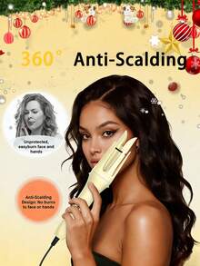 自动旋转卷发棒，一键旋转卷发工具，多档温度设置，轻松打造完美卷发 - 彩色 - 查看 4