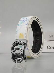 休闲百搭男士腰带，合金自动扣腰带 - 彩色 - 查看 4