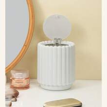 2026 Nueva papelera de escritorio para el hogar, gran abertura, tapa de presión, papelera de almacenamiento con patrón de girasol compacto - Multicolor - Ver 10