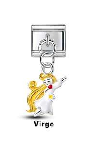 Bộ 12 cung hoàng đạo bằng thép không gỉ, mặt dây chuyền hình giọt dầu, trang sức tự làm, vòng cổ, vòng tay và các món quà trang sức độc đáo khác dành cho nam và nữ. - Bạc - Xem 2