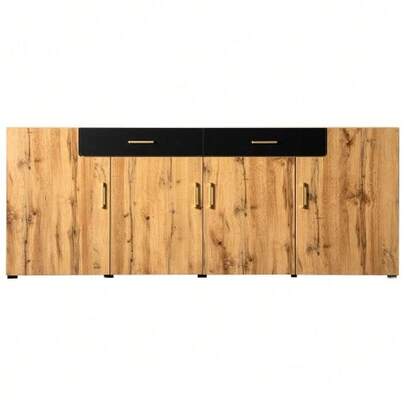Sideboard, Küchenschrank, Aufbewahrungsschrank, 208 X 39.5 X 80 Cm, Kommode Mit 4 Türen, 2 Schubkästen, Buffets