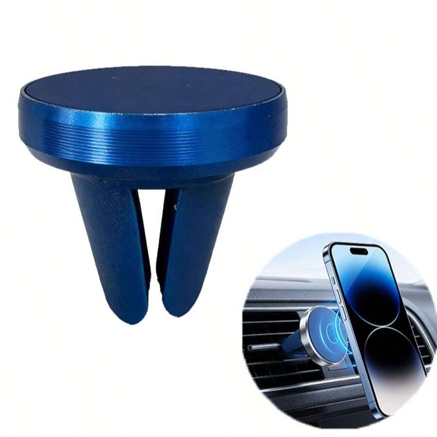 Giá đỡ điện thoại từ tính bằng hợp kim màu xanh dương cho ô tô, giá đỡ điện thoại gắn khe gió điều hòa, nam châm mạnh, ổn định, xoay 360°, chuyên dụng cho khe gió điều hòa ô tô, màu kim loại xanh dương, quà tặng mùa xuân.