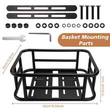 Bike Basket Rear, Bicycle Basket With Liner,Waterproof Cover,Cargo Net, Large Bike Back Baskets, Heavy Duty Rear Bicycle Baskets For Most Bikes And E-Bike (Pipe Bike Basket Rear) - Black - View 3