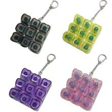 1pc Transparent Mechanical Keyboard Keychain Set, Stress Relief Toy, Acrylic Decompression Keychain, Portable Anxiety Relief Pendant, Office Worker, Bag Decor Accessory, Squeeze, Sticky Soft Toy, Water-Based Soft Gel Toy, Soft Plush Toy, Party Small Gift, DIY Game, Cheese Soft Candy - Multicolor - View 6