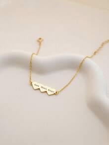 Personalized Name Bracelet, Customized 1-3 Heart-Shaped Name Bracelets, Elegant Customized Multi Name Bracelets,Bracelets For Women, Stainless Steel Jewelry, Personalized Silvery And Gold Color Heart-Shaped Bracelets, Summer Jewelry, Beach Accessories For Women, Mother's Day, Easter Gifts - Multicolor - View 8