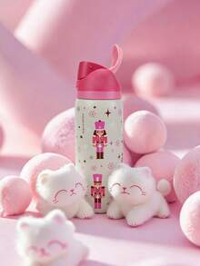 Owa Laa Cute Little Person Pattern Stainless Steel Water Bottle, 32oz/945ml With Straw, Exquisite Look, Double Wall Insulated For Hot&Cold Drinks/Iced Water, For Leisure Work Sports Indoor Outdoor, Ideal For Students Office Workers, Perfect Gift Choice - 紅白色 - 查看 4