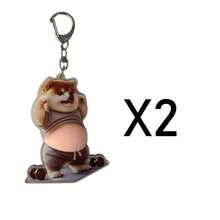 3D Sticker 1pc/2pcs 3D Pug Sleeping Keychain, Multifunctional Clip Decoration Accessory - Beige - View 8