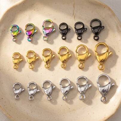 20 chiếc khóa càng cua bằng thép không gỉ 9/10/11/12/13/15mm, phụ kiện trang sức thích hợp để tự làm vòng cổ, vòng tay và các phụ kiện trang sức khác.