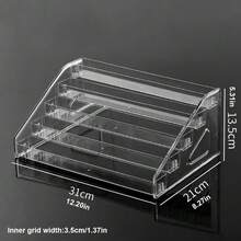 Giá trưng bày để bàn dạng thang trong suốt, giá trưng bày sơn móng tay bằng acrylic, giá đựng huy hiệu nhiều tầng bằng nhựa. - Nhiều màu - Xem 14