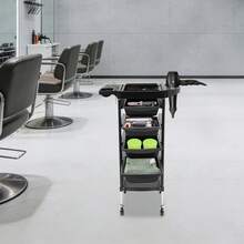 SanBouSi Hairdressing Cart Salon Cart With 4 Extendable Drawers Hairdressing Cart For Stylists - Black - View 7