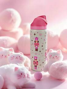 Owa Laa Cute Little Person Pattern Stainless Steel Water Bottle, 32oz/945ml With Straw, Exquisite Look, Double Wall Insulated For Hot&Cold Drinks/Iced Water, For Leisure Work Sports Indoor Outdoor, Ideal For Students Office Workers, Perfect Gift Choice - 紅白色 - 查看 2