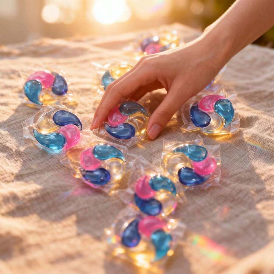 [Luxury 4-In-1 Laundry Detergent Pearls] Water Drop Aesthetic Design | Four Color Essence, Cleaning + Color Protection + Softening + Long-Lasting Fragrance | High-End Lasting Fragrance, Soft & Fluffy | Visible Dissolution & Release, Essential For Slouchy People - Liquid - View 1