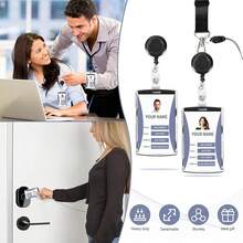 Swap Retractable Badge Holder,Change ID In Seconds Without Removing Lanyard, Lanyard With Id Holder,Nurse Badge Reel,2Pack For CNA Teacher Office Cruise (Purple, Ve..Rtical) - PurpleVertical - Xem 6