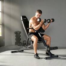 Multifunctional Weight Bench, Adjustable Incline And Flat Bench With 6-Position Backrest, 3-Position Seat, Black - Black - View 3