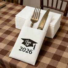 10pcs Class Of 2026 Congrats Graduation Napkins, Congrats! You Did It Graduation Party Decorations, Happy Graduation Tableware Decorations, Graduation Party Napkins - View 4