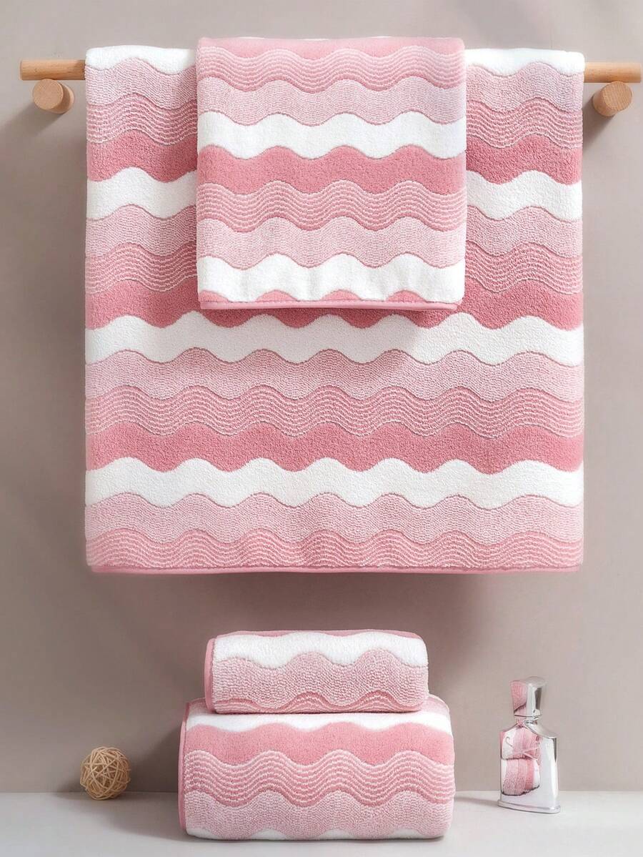 Damen Weiche, saugfähige Korallen-Fleece Handtücher & Badetücher - Pink - Übersicht 1