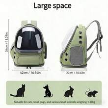 Mochila para mascotas, mochila transportadora para gatos y perros pequeños, transportador plegable para viajes con ventana de burbuja y malla transpirable - Multicolor - Ver 2