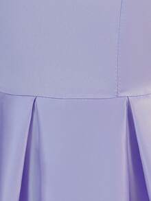 少女优雅露背伴娘婚礼派对公主风长裙，带蝴蝶结和拖尾，适合选美比赛、生日派对、庆典、宴会等场合。 - 淡紫色 - 查看 6