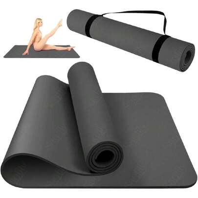 Tapete de Yoga Antideslizante 183 x 61 CM, Grueso 6mm Mat para Ejercicio Material EVA Ecológico, Incluye Correa de Transporte, Portátil Tapete Colchoneta para Pilates, Gym, Estirar y Yoga,44460364