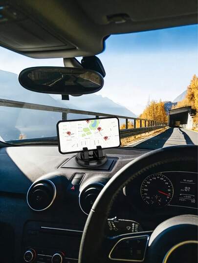 1pc Universal 360° Rotatable Car Dashboard Phone Holder - Made Of ABS, Anti-Slip Adjustable. Stable Phone Mounting, Suitable For 4 Seasons Gifts, Convenient For GPS Navigation, Fits 11 Festivals, Compatible With Various In-Car Electronics, A Practical In-Car Navigation Assistance Tool For 4 People To Use
