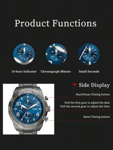 Fossil Bronson FS5711 Men's Stainless Steel Grey Case With Blue Dial Chronograph Watch - Blue - View 5
