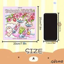Sakura Spring: Cute Japanese Coloring Book - Explore Japan With Adorable Rabbits, Frogs And Ducks, Perfect Gift For Easter, Mother's Day, Children's Day, Father's Day, Back To School And Birthdays. Mom Gifts, K-Pop, School, Coloring Books, Stationery, Easter Gifts, Room Decor, School Supplies, Office Supplies, Gifts, Party Bag Fillers, Toys. (Comfort Space Coloring) - Cherry Blossom Spring - View 4