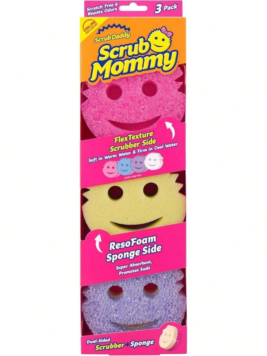 Scrub Sponges - Dish Scrubber   Non-Scratch Cleaning Sponges Kitchen, Bathroom   Multi-Surface - Dual-Sided Dish Sponges Scrubbing - Online Exclusive (3 Count) - Scrub Mommy - View 1