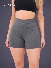 Kit 2 Shorts Legging Feminino Curto Cintura Alta Academia Esportivo - Multicolorido - Visão 9