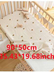 1pc Baby Crib Fitted Sheet, Soft Breathable Cartoon Design, Children's Bed Sheet, Washable Non-Fading, Suitable For Oval/Rectangular Mattress - Multicolor - View 19
