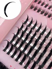 Hinarin 235 sợi mi giả dạng chùm 13 hàng, dày và mềm mại, kiểu hoạt hình, mi giả dạng chùm tự nhiên, mi giả dạng chùm mỏng manh, mi hoạt hình tinh tế, độ cong C/D, lông chồn 120D, từng sợi riêng lẻ, bộ đầy đủ để tự nối mi tại nhà. - D - Xem 4