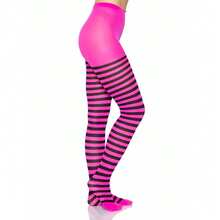 Leg Avenue Women's Nylon Striped Tights - 粉色 - 查看 6