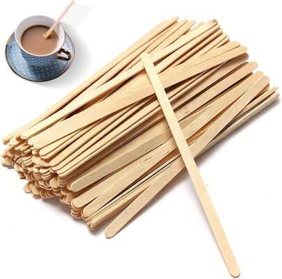 Bulk 100 Pcs 7 Inch Wooden Stir Sticks Disposable Friendly Coffee Beverage Stirrers