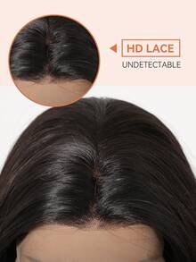 13x4高清蕾丝前假发，20英寸黑色长卷发，层次分明。采用耐热合成纤维制成，这款假发既实用又优雅，专为女性设计。佩戴和打理都很方便，适合日常佩戴和各种节日场合。是送给女性朋友的理想礼物。 - 黑色 - 查看 7