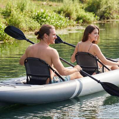 Kayak Seat, 1 Pack 1.3" Raised Height, Universal Foldable Canoe Seat With Adjustable Back Support, Adjustable Straps, And Aluminum Alloy Frame For Sit-On-Top/Fishing/Inflatable Kayaks & Canoes