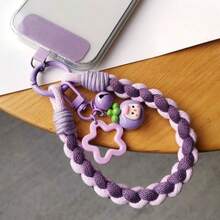 Conjunto de 1 cordão curto para celular estilo verão, alça anti-perda para celular em montanhismo, alça para porta-copos, corda trançada para garrafa de água - Multicolorido - Ver 2