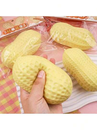 1-5pcs Silicone Peanut Shaped Stress Relief Toys (Please Check Size Chart Before Ordering For Important Information) - Adult Sensory Pressure Relief Toys, Suitable For Office Relaxation/Party Interaction, Creative Peanut Squeezing Toys, Effectively Relieve Stress, Suitable For Office, School, Ideal Gift For Birthday, Holidays And Family Gatherings. Packaging Style Random (Mini Peanut Contains Only Half A Peanut, Please Do Not Purchase If You Mind)
