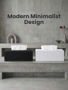 Sleek Tissue Box With Elegant Stitching Smooth Extraction Pu Leather Tissue Holder For Men And Women Minimalist Rectangular Tissue Box To Decorate Vanity Desk Bedroom Living Room Office Coffee Table And Nightstand Kitchen Home Essentials Accessories - Multicolor - View 9