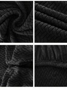 1 Tấm phủ ghế dài họa tiết trừu tượng, vải jacquard co giãn, phong cách tối giản hiện đại, dày và dài, bền và chống bám bẩn, chống mèo, thích hợp cho nhà ở, văn phòng, ghế dài, ghế đàn piano, ghế ngồi, v.v. - màu đen - Xem 5