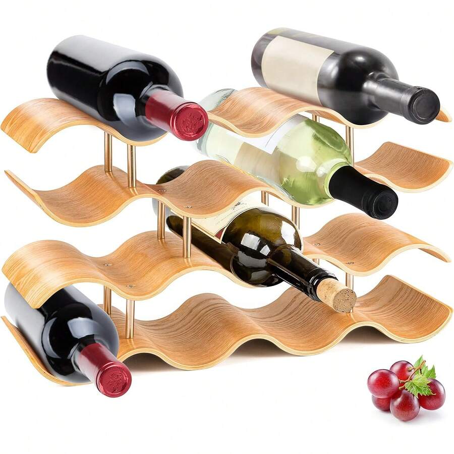 Wood Wine Rack – 72 Bottles, 4 Tiers – Stackable Bottle Shelf Cellar Or Kitchen – Easy Assembly – 85 X 25 X 105 K2N8 - View 1