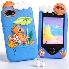 儿童智能手机，4800万像素，1080P高清，拼图游戏相机，视频拍摄，手电筒，多功能儿童手机，适合男孩女孩，儿童圣诞节生日礼物 - 藍色 - 查看 9