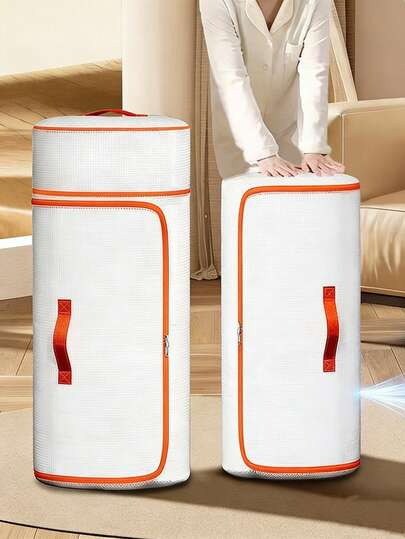 圆柱形PVC防水防潮可压缩衣物被褥收纳袋，防尘罩，适用于床上用品、换季衣物和羽绒服收纳，家居旅行整理袋